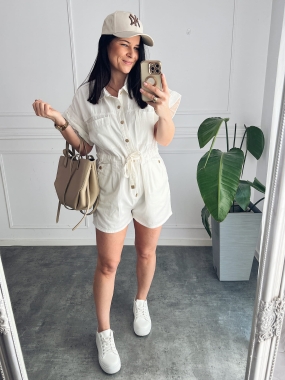 Kombinezon Jeansowy Queen  White