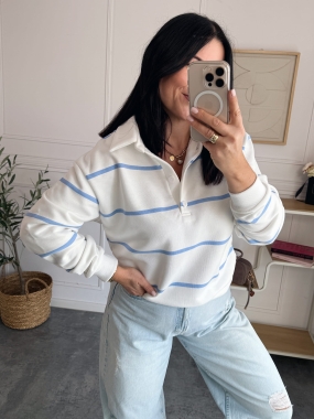 Bluza Polo Paski Blue