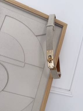 Pasek Herm skóra zamszowa naturalna Beżowy