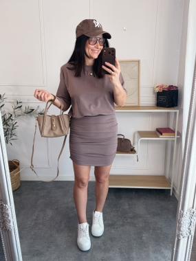 Sukienka Dresowa Roxel Mocca 