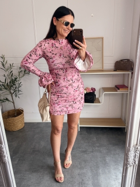 Sukienka Arima Różowa w Kwiaty 