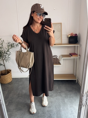 Sukienka Dresowa Mika Czekolada