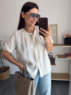 Koszula Lniana Evi Kremowa