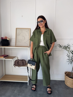 Komplet Lniany Siro Green 