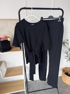 Komplet prążkowany Black 