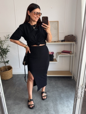 Spódnica prążkowana Tina  Black 