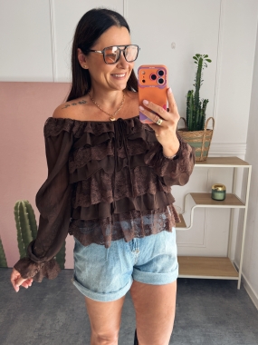 Bluzka Sorella Boho Czekolada