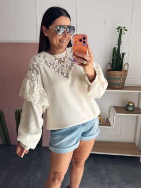 Bluza Bella Boho Śmietanka