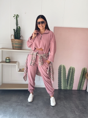 Komplet Dresowy Sztruksowy Cori Pink 